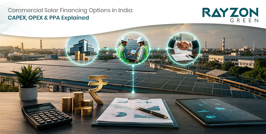 Commercial solar financing options in India including CAPEX OPEX and PPA models