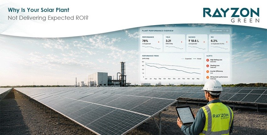 Solar plant performance audit showing low ROI and generation loss analysis