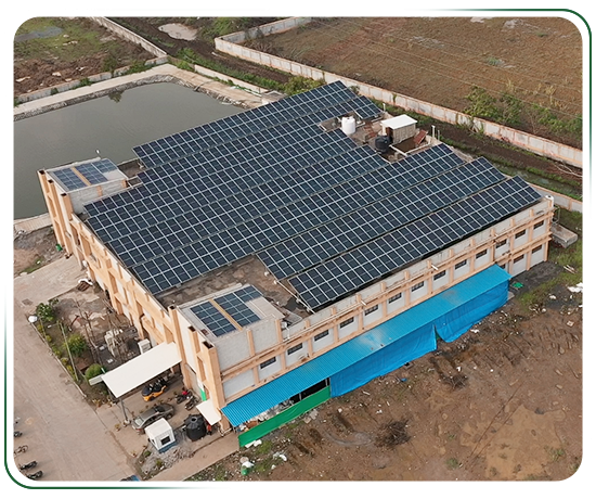 Large-scale solar farm with fully automated solar tracking systems to optimize energy generation by following the sun's movement.