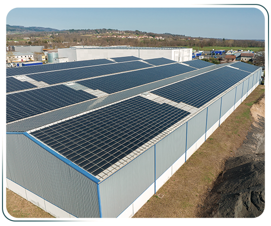 Large-scale solar farm with fully automated solar tracking systems to optimize energy generation by following the sun's movement.