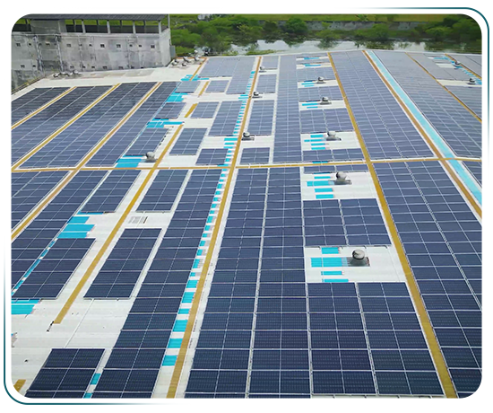 Large-scale solar farm with fully automated solar tracking systems to optimize energy generation by following the sun's movement.